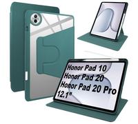 Lemxiee Coque pour Honor Pad 20 & 20 Pro & Pad 10 12.1" Case avec Porte styleto & Support Rotatif,Cuir PU + Acrylique Transparent