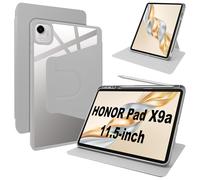 Lemxiee Coque pour Honor Pad X9a 11.5" Case avec Porte styleto & Béquille Rotatif,Cuir PU + Acrylique Transparent