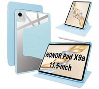 Lemxiee Coque pour Honor Pad X9a 11.5" Case avec Porte styleto & Béquille Rotatif,Cuir PU + Acrylique Transparent