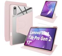 Lemxiee Coque pour Lenovo Idea Tab Pro Gen 2 13" Case avec Porte styleto & Béquille Rotatif,Cuir PU + Acrylique Transparent