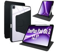 Lemxiee Coque pour OnePlus Pad Go 2 12.1" Case avec Porte styleto & Béquille Rotatif,Cuir PU + Acrylique Transparent