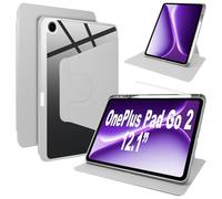 Lemxiee Coque pour OnePlus Pad Go 2 12.1" Case avec Porte styleto & Béquille Rotatif,Cuir PU + Acrylique Transparent