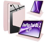 Lemxiee Coque pour OnePlus Pad Go 2 & Oppo Pad 5 12.1" Case avec Porte styleto & Béquille Rotatif,Cuir PU + Acrylique Transparent