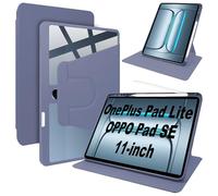 Lemxiee Coque pour OnePlus Pad Lite & Oppo Pad SE 11" Case avec Porte styleto & Béquille Rotatif,Cuir PU + Acrylique Transparent