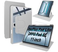 Lemxiee Coque pour OnePlus Pad Lite & Oppo Pad SE 11" Case avec Porte styleto & Béquille Rotatif,Cuir PU + Acrylique Transparent