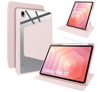 Lemxiee Coque pour Samsung Galaxy Tab S12 & Tab S11 11" Case avec Porte styleto & Support Rotatif,Cuir PU + Acrylique Transparent