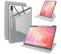 Lemxiee Coque pour Samsung Galaxy Tab S12 Ultra & Tab S11 Ultra 14.6" Case avec Porte styleto & Support Rotatif,Cuir PU + Acrylique Transparent