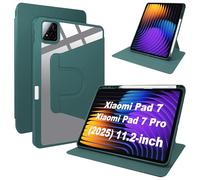 Lemxiee Coque pour Xiaomi Pad 8 & 8 Pro & Pad 7 & 7 Pro & POCO Pad X1 11.2" Case avec Porte styleto & Béquille Rotatif,Cuir PU + Acrylique Transparent