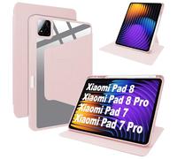 Lemxiee Coque pour Xiaomi Pad 8 & 8 Pro & Pad 7 & 7 Pro & POCO Pad X1 11.2" Case avec Porte styleto & Béquille Rotatif,Cuir PU + Acrylique Transparent