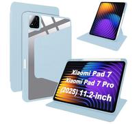 Lemxiee Coque pour Xiaomi Pad 8 & 8 Pro & Pad 7 & 7 Pro & POCO Pad X1 11.2" Case avec Porte styleto & Béquille Rotatif,Cuir PU + Acrylique Transparent