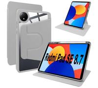 Lemxiee Coque pour Xiaomi Redmi Pad SE 8.7" Case avec Porte styleto & Béquille Rotatif,Cuir PU + Acrylique Transparent
