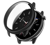 Lemxiee Cover pour Amazfit GTR Mini Coque,avec Protecteur d'Écran en Verre Trempé Couverture Complète,Résistant aux Rayures Étui de Montre en Silicone Souple - Noir