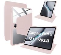 Lemxiee Cover pour Oneplus Pad 2 & Oppo Pad 3 Pro Coque Case avec Emplacement pour Stylo & Support pivotant Cuir PU + Acrylique Transparent Coque pour Oneplus Pad 2 & Oppo Pad 3 Pro 12.1" Case