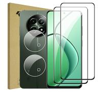 Lemxiee Film pour Realme 12 5G /Realme 12x 5G Verre Trempé [2+2 Pièces] Caméra Arrière Protecteur Film + Protecteur d'écran HD cadre invisible Verre Trempé pour Realme 12 5G