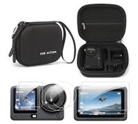 Lemxiee Pochette Housse pour DJI Osmo Action 6 Coque + [2+2+2 Pièces] Protecteur d'écran Verre Trempé pour DJI Osmo Action 6 Accessoire