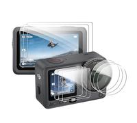 Lemxiee Verre Trempé pour DJI Osmo Action 6 [3+3+3 Pièces] Caméra Arrière Protecteur Film + HD Protecteur d'écran Verre Trempé