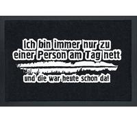 Len und Rutschfester Gummi-Unterseite. - Eine Person am Tag Fußmatte Schwarz,aus Polypropy [Import]