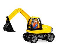 Lena- Truckies Bagger, Chantier Stable d'env. 25 cm, Petit Jeu Pelleteuse partir de 2 Ans, véhicule d'excavation Robuste pour Plage et Chambre d'enfant, 01621, Multicolore