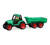 LENA - 01625 - Truckies Tracteur avec remorque, Set de Tracteur Stable env. 38 cm, Set de véhicule de Jeu avec Tracteur et remorque pour Enfants à partir de 2 Ans, Set de Jeu Robuste