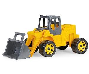 LENA 02218 Eco GIGA Trucks Chargeuse sur Roues géante avec essieux en Acier Haute capacité de Charge pour Enfants à partir de 3 Ans Jaune 63 x 28 x 30 cm