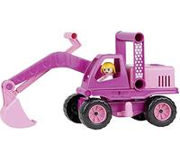 Lena 04102 Princesse de Hohenzollern Pelleteuse, véhicule de Chantier d'env. 35 cm, avec Bras de Pelle Mobile et Figurine, Pelle à Sable pour Filles à partir de 2 Ans, Jouet en Rose