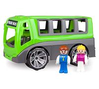 Lena- TRUXX, Véhicule Bus env. 27 cm, Set autocar Robuste et 2 Figurines de Jeu entièrement Mobiles, pour Enfants à partir de 2 Ans, Vert/Gris, 04454