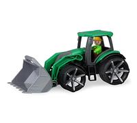Lena 04517 Truxx² Tracteur avec pelle avant, Véhicule utilitaire env. 34 cm, Tracteur robuste avec pelle et figurine de jeu entièrement mobile, pour enfants à partir de 2 ans, Véhicule jouet Vert/noir