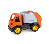 Lena 1264 Workies Camion poubelle 14 cm, véhicule jouet en plastique ABS, voiture à ordures avec compartiment de chargement basculant, pneus en caoutchouc et essieux en acier galvanisé, pour enfants à
