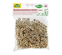 Lena 32005 Jeu de Cubes en Bois en Forme de Lettres, 300 Perles à Enfiler, pour Les Enfants à partir de 3 Ans, Kit de Perles pour Bracelets, Colliers et Beaucoup Plus