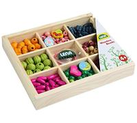 Lena Kit 32012 – Perles en bois à enfiler, taille moyenne, 290 pièces, env. 2 cm