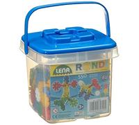 Lena 35820 - Jeu de Construction Rondi 25 dans Un Seau, 550 pièces en Couleurs Vives, env. 25 mm, Jeu de Construction avec pièces à emboîter pour Enfants à partir de 2 Ans