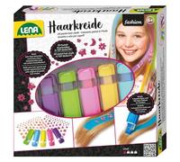 LENA 42536 - Fashion Cheveux Craie Set de 5 Couleurs et 126 Tatouages - Cheveux Violet/Vert/Rose/Jaune/Bleu