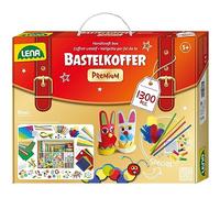 LENA - 42663 - Coffret de bricolage Premium XXL avec 1300 pièces, matériel pour bricoler, avec mousse, papier coloré, perles, fleurs, pompons, rubans, boutons, yeux ronds, pour enfants partir de 5 ans