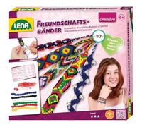 LENA - 42686 Kit de Bricolage Bracelets d'amitié avec du fil en 6 couleurs et de nombreuses perles à enfiler, ensemble de nouage pour enfants à partir de 6 ans, avec instructions
