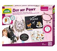 LENA - 42705 - XXL kit de bricolage DIY My Pony, kit complet pour attrape-rêves en fer à cheval, bracelet de cheval, badge à épingler et set d'autocollants, pour enfants à partir de 6 ans