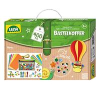 Lena 42713 - Coffret de Bricolage avec 400 pièces, avec Papier coloré, Caoutchouc Mousse, Cure-Pipe, Yeux vacillants, Pompons, bâtonnets de Glace colorés, Boutons et Plus, dès 5 Ans, Multicolore