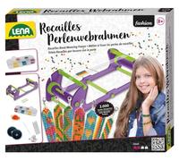 Lena 42722 Cadre à tisser de perles de rocaille pour enfants à partir de 8 ans - Cadre à tisser pour fabriquer des bracelets de perles - Kit complet avec fil, aiguille à perles, fermoirs et perles en