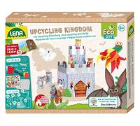 Lena 42831 - Set de bricolage Eco Upcycling Royaume, à partir de feuilles de papier et d'objets ménagers, mobile 2 en 1 et set de jeu, set de colle pour garçons et filles, dès 6 ans