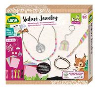 Lena 42834 Eco Kit de bricolage avec 2 bracelets avec perles, 2 chaînes avec pendentifs et 3 porte-clés, livret d'accompagnement Plant My Tree (français non garanti) pour enfants à partir de 8 ans