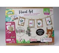 LENA - 42835 - Set de Bricolage Eco Décoration Florale, avec 2 Attrape-rêves Ø 18cm, 4 Cartes Pliables 10,5 x 15 cm pour Fleurs séchées, décoration et livret d'accompagnement, à partir de 8 Ans