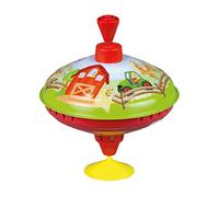 Lena 52260 Toupie La Ferme, Ø 16 cm, toupie à Pompe Classique, Jouet avec Motif de la Ferme, toupie avec piédestal, pour Enfants à partir de 18 Mois