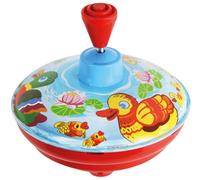 Lena - 52410 Toupie Les Petits Canards, Ø 14 cm, Volant métallique, toupie à Pompe Classique, toupie avec piédestal, pour Enfants à partir de 18 Mois