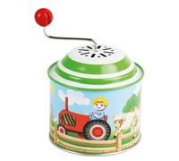 LENA - 52760 Boîte à Musique La Ferme d'env. 10,5 x 7,5 cm, avec mélodie Old MC Donald Has a Farm, Orgue Rotatif pour Enfants à partir de 18 Mois, Motif d'orgue