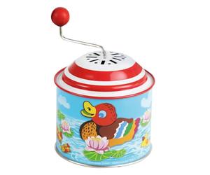 LENA - 52761 Boîte à Musique Petits Canards d'env. 10,5 x 7,5 cm, avec mélodie Tous Mes Petits canetons, Orgue Rotatif pour Enfants à partir de 18 Mois, Orgue de Canard