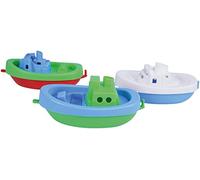 Lena 65470 Bateaux de Bain, 3 Bateaux de baignade en Plastique, pour Les Petits à partir d' Un an, 3 Bateaux Jouets flottants avec attelage, pour Baignoire, Piscine et bac à Sable