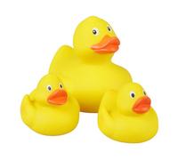 Lena 65543 Lot de 3 Canards couineurs pour Enfant à partir de 12 Mois Jaune 11 cm et 2 Canards env. 5 cm