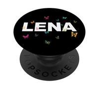 Lena - Beau nom avec Papillons PopSockets PopGrip Adhésif