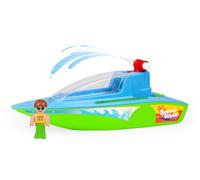 LENA - BOAZZ Bateau de Sport 36 cm, Bateau Jouet Indoor et Outdoor, pour Enfants à partir de 2 Ans, avec réservoir d'eau et Fonction éclaboussure