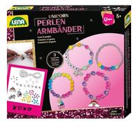 LENA® bracelets de perles Unicorn, set de bracelets multicolores pour confectionner quatre jolis bracelets arc-en-ciel brillants
