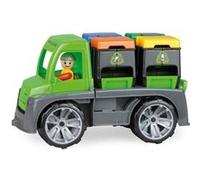 LENA Camion de recyclage TRUXX – 26 cm robuste, 2 poubelles, figurine articulée, dès 2 ans, Vert
